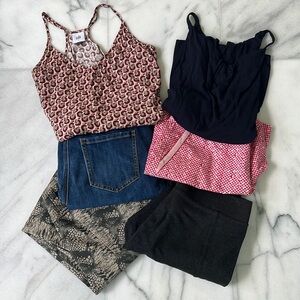 6 Piece Bundle CAbi Jeans Pants Shorts Tops Camis - Size 4, XS, S